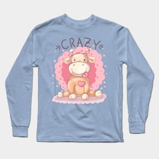 crazy cow heart Long Sleeve T-Shirt